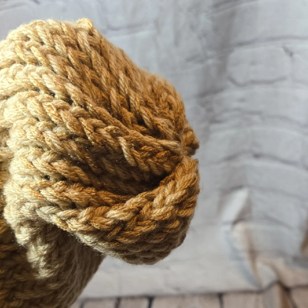 Handcrafted Cozy Knit Slouch Beanie - Tan